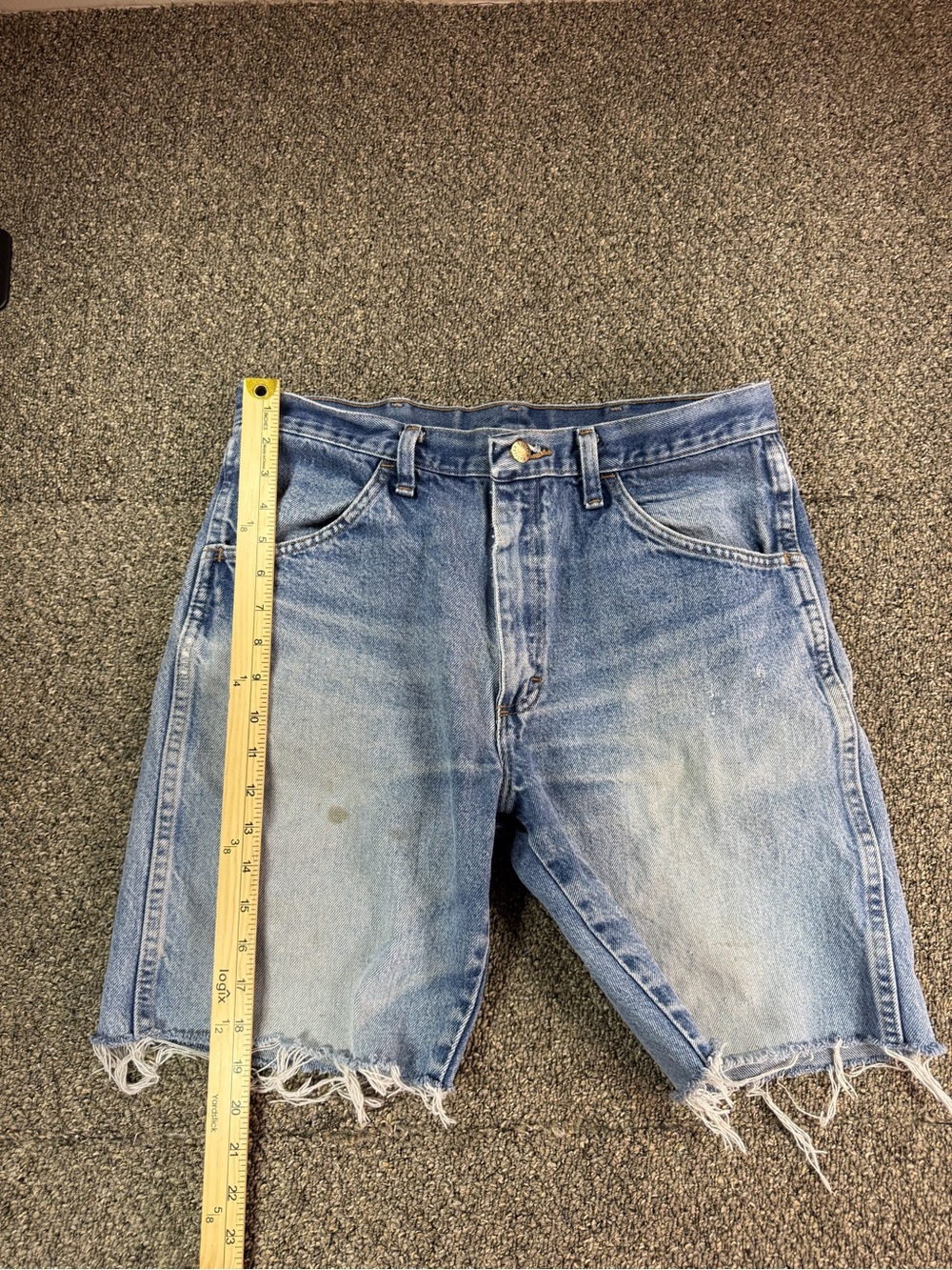 Rustler Light Blue Distressed Denim Shorts